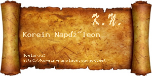 Korein Napóleon névjegykártya